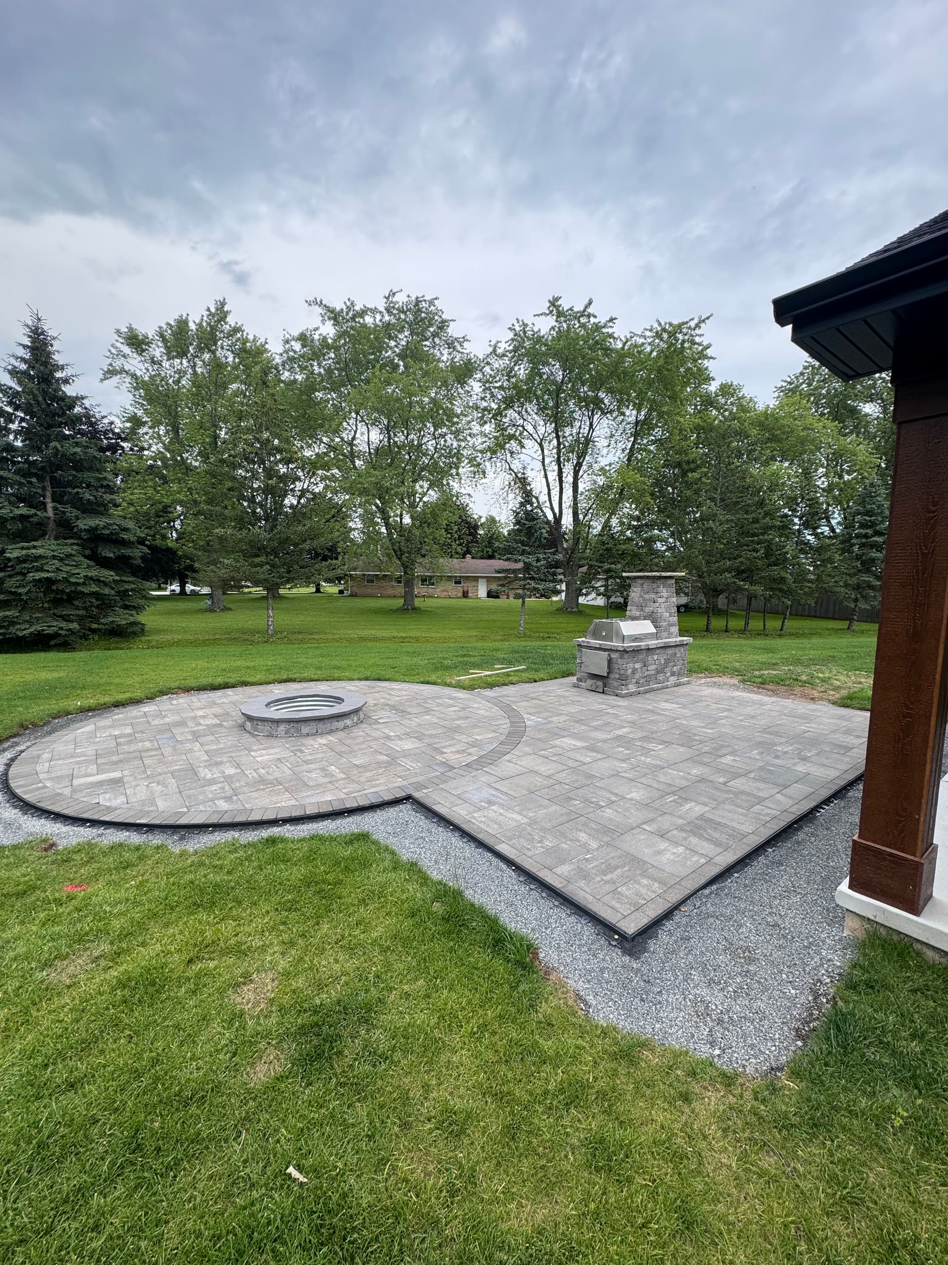 700 Sq Ft Paver Patio with Fire Pit and Outdoor Kitchen