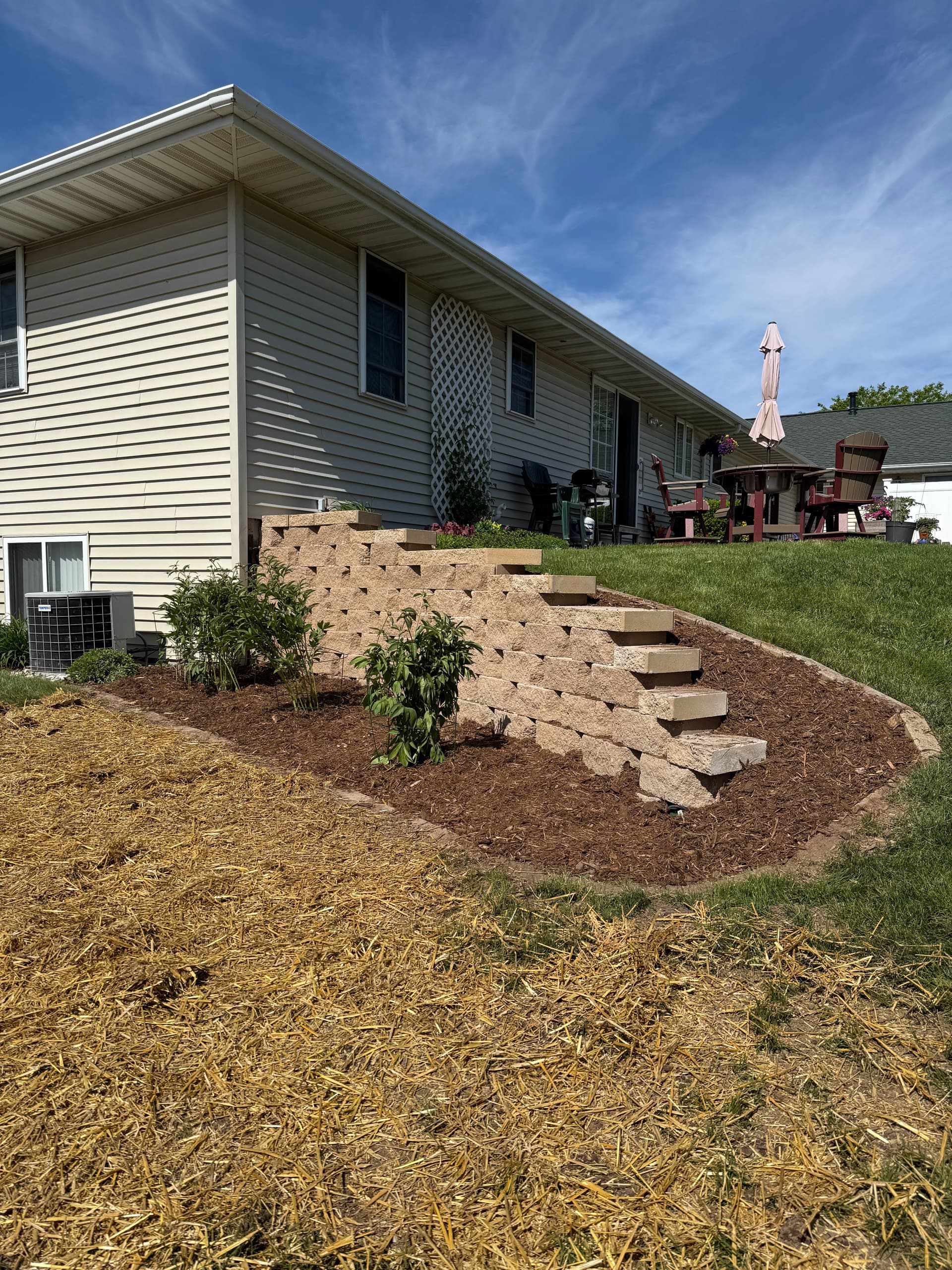 Gallery photos for Old Timber Retaining Wall Replaced with Solid Stone: Image #1