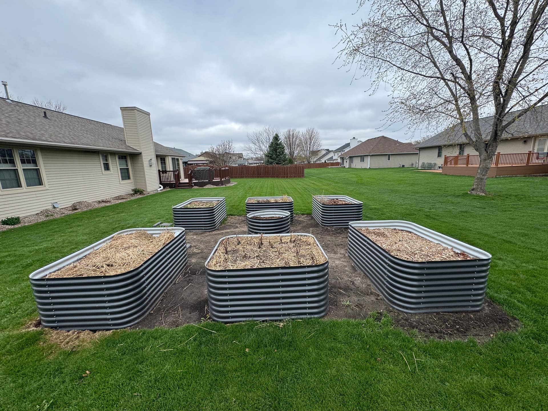 Raised Metal Garden Beds With Hardscape That Actually Look Sharp image